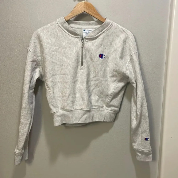 Champion Tops - Nwot Champion woman’s cropped grey half zip sweatshirt